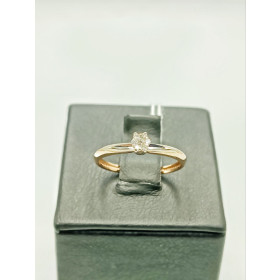 Каблучка із червоного золота з діамантами